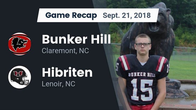 Watch this highlight video of the Bunker Hill (Claremont, NC) football team in its game Recap: Bunker Hill  vs. Hibriten  2018 on Sep 21, 2018