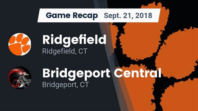 Watch this highlight video of the Ridgefield (CT) football team in its game Recap: Ridgefield  vs. Bridgeport Central  2018 on Sep 22, 2018