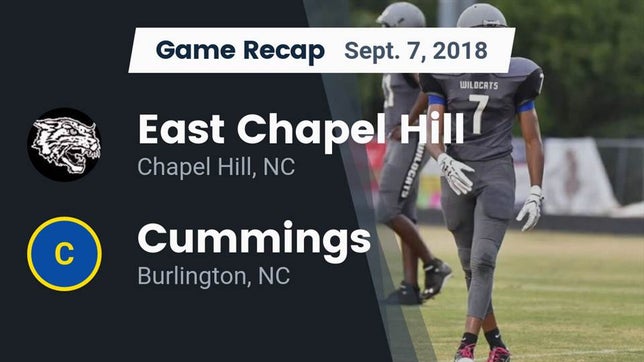 Watch this highlight video of the East Chapel Hill (Chapel Hill, NC) football team in its game Recap: East Chapel Hill  vs. Cummings  2018 on Sep 7, 2018