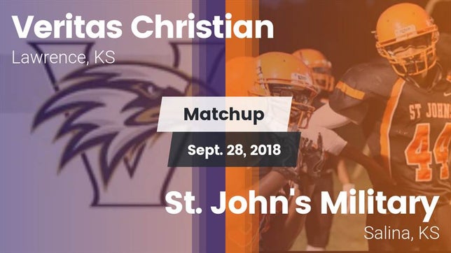 Watch this highlight video of the Veritas Christian (Lawrence, KS) football team in its game Matchup: Veritas Christian vs. St. John's Military  2018 on Sep 28, 2018