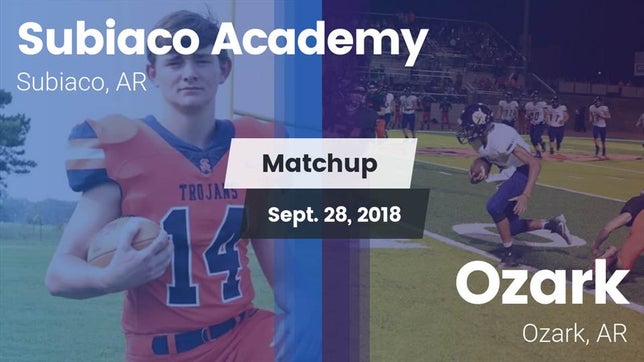Watch this highlight video of the Subiaco Academy (Subiaco, AR) football team in its game Matchup: Subiaco Academy vs. Ozark  2018 on Sep 28, 2018