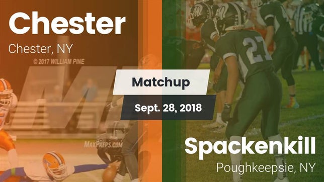 Watch this highlight video of the Chester (NY) football team in its game Matchup: Chester vs. Spackenkill  2018 on Sep 28, 2018