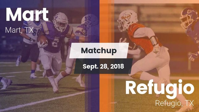 Watch this highlight video of the Mart (TX) football team in its game Matchup: Mart  vs. Refugio  2018 on Sep 28, 2018