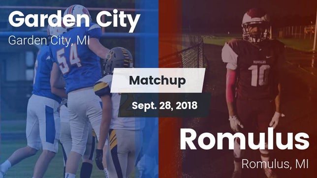 Watch this highlight video of the Garden City (MI) football team in its game Matchup: Garden City High vs. Romulus  2018 on Sep 28, 2018