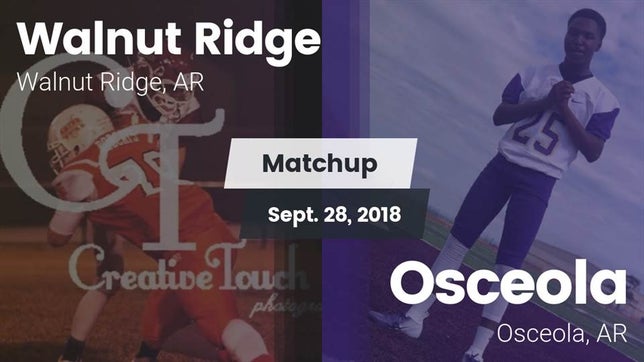 Watch this highlight video of the Walnut Ridge (AR) football team in its game Matchup: Walnut Ridge vs. Osceola  2018 on Sep 28, 2018