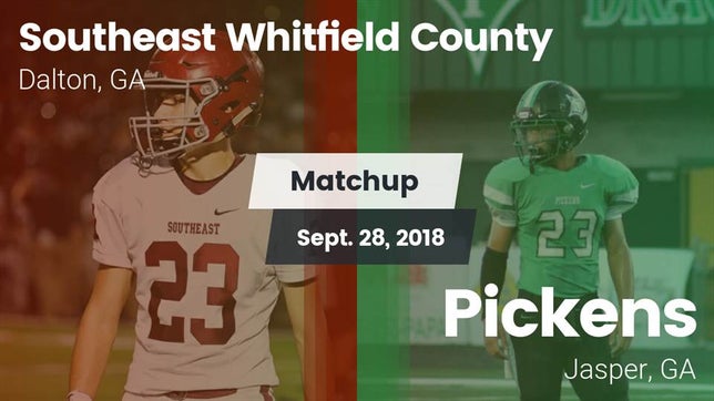 Watch this highlight video of the Southeast Whitfield County (Dalton, GA) football team in its game Matchup: Southeast Whitfield vs. Pickens  2018 on Sep 28, 2018