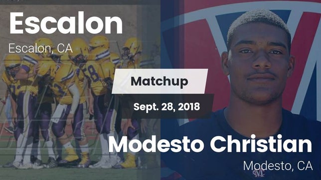 Watch this highlight video of the Escalon (CA) football team in its game Matchup: Escalon  vs. Modesto Christian  2018 on Sep 28, 2018