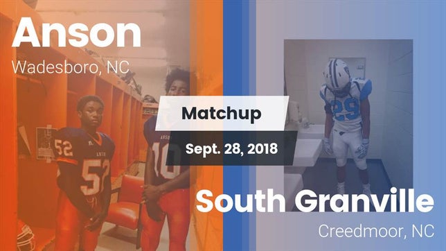 Watch this highlight video of the Anson (Wadesboro, NC) football team in its game Matchup: Anson vs. South Granville  2018 on Sep 28, 2018