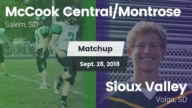 Watch this highlight video of the McCook Central/Montrose (Salem, SD) football team in its game Matchup: McCook Central/Montr vs. Sioux Valley  2018 on Sep 28, 2018