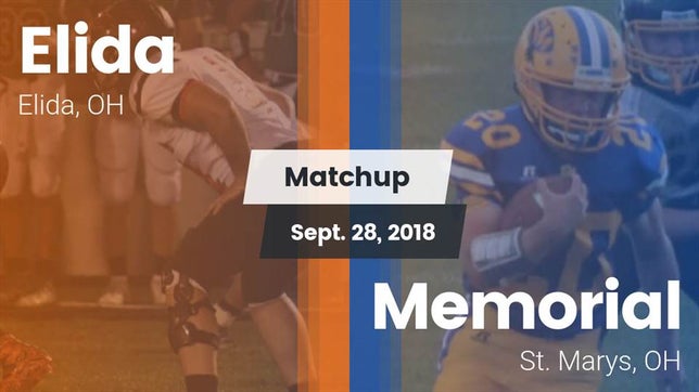 Watch this highlight video of the Elida (OH) football team in its game Matchup: Elida  vs. Memorial  2018 on Sep 28, 2018