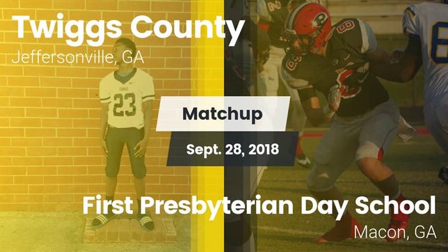 Watch this highlight video of the Twiggs County (Jeffersonville, GA) football team in its game Matchup: Twiggs County vs. First Presbyterian Day School 2018 on Sep 28, 2018