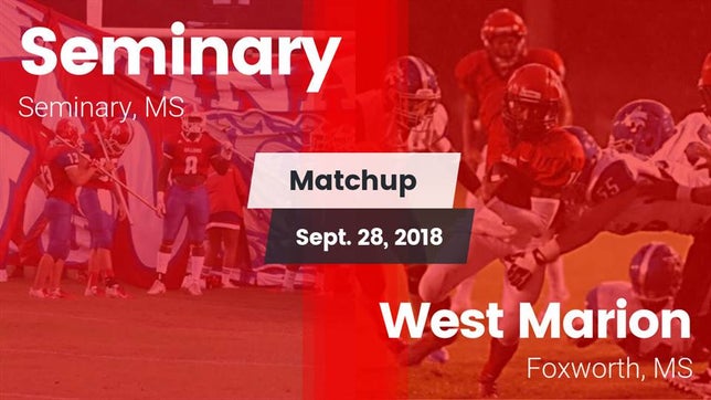 Watch this highlight video of the Seminary (MS) football team in its game Matchup: Seminary vs. West Marion  2018 on Sep 28, 2018