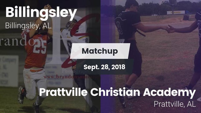 Watch this highlight video of the Billingsley (AL) football team in its game Matchup: Billingsley High vs. Prattville Christian Academy  2018 on Sep 28, 2018