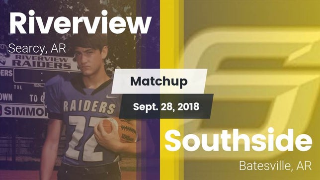 Watch this highlight video of the Riverview (Searcy, AR) football team in its game Matchup: Riverview vs. Southside  2018 on Sep 28, 2018