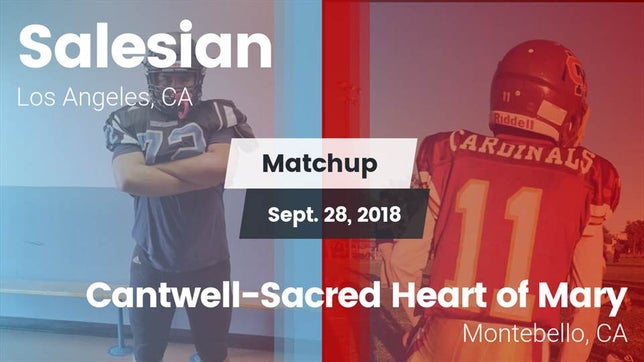 Watch this highlight video of the Salesian (Los Angeles, CA) football team in its game Matchup: Salesian vs. Cantwell-Sacred Heart of Mary  2018 on Sep 28, 2018