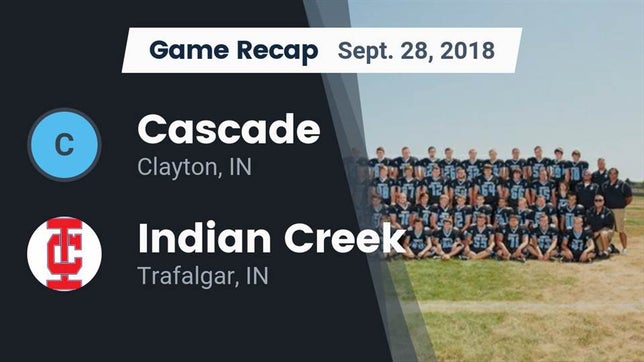 Watch this highlight video of the Cascade (Clayton, IN) football team in its game Recap: Cascade  vs. Indian Creek  2018 on Sep 28, 2018