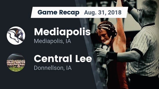 Watch this highlight video of the Mediapolis (IA) football team in its game Recap: Mediapolis  vs. Central Lee  2018 on Aug 31, 2018