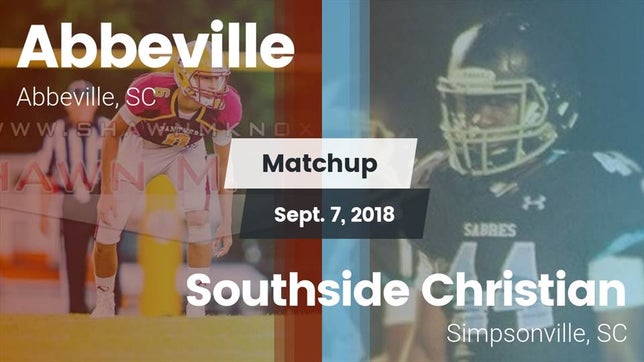 Watch this highlight video of the Abbeville (SC) football team in its game Matchup: Abbeville vs. Southside Christian  2018 on Sep 7, 2018