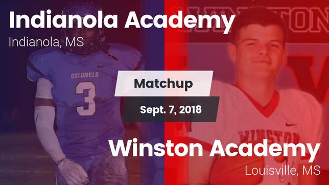 Watch this highlight video of the Indianola Academy (Indianola, MS) football team in its game Matchup: Indianola Academy vs. Winston Academy  2018 on Sep 7, 2018