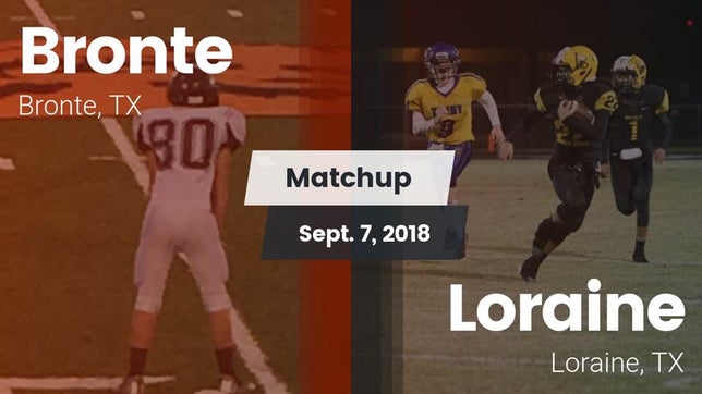Watch this highlight video of the Bronte (TX) football team in its game Matchup: Bronte vs. Loraine  2018 on Sep 7, 2018