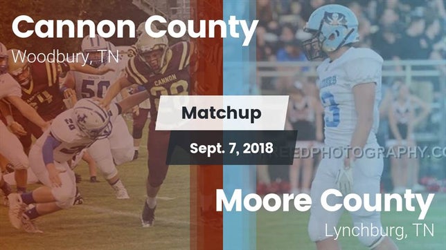 Watch this highlight video of the Cannon County (Woodbury, TN) football team in its game Matchup: Cannon County vs. Moore County  2018 on Sep 7, 2018