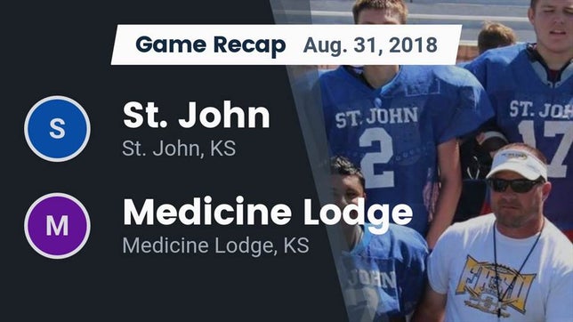 Watch this highlight video of the St. John (KS) football team in its game Recap: St. John  vs. Medicine Lodge  2018 on Aug 31, 2018