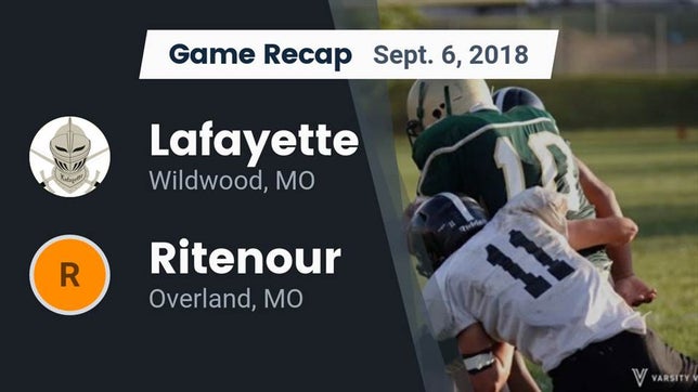 Watch this highlight video of the Lafayette (Wildwood, MO) football team in its game Recap: Lafayette  vs. Ritenour  2018 on Sep 6, 2018