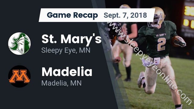 Watch this highlight video of the St. Mary's (Sleepy Eye, MN) football team in its game Recap: St. Mary's  vs. Madelia  2018 on Sep 7, 2018