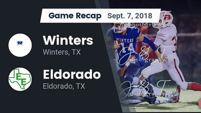 Watch this highlight video of the Winters (TX) football team in its game Recap: Winters  vs. Eldorado  2018 on Sep 7, 2018