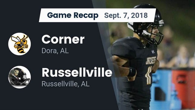 Watch this highlight video of the Corner (Warrior, AL) football team in its game Recap: Corner  vs. Russellville  2018 on Sep 7, 2018