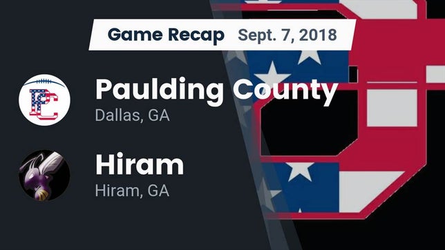 Watch this highlight video of the Paulding County (Dallas, GA) football team in its game Recap: Paulding County  vs. Hiram  2018 on Sep 7, 2018