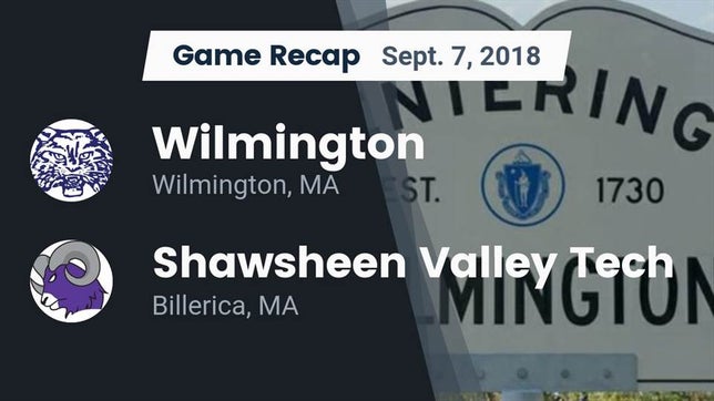 Watch this highlight video of the Wilmington (MA) football team in its game Recap: Wilmington  vs. Shawsheen Valley Tech  2018 on Sep 7, 2018