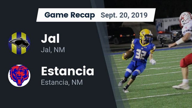 Watch this highlight video of the Jal (NM) football team in its game Recap: Jal  vs. Estancia  2019 on Sep 20, 2019