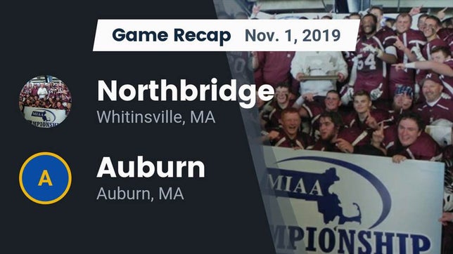 Watch this highlight video of the Northbridge (Whitinsville, MA) football team in its game Recap: Northbridge  vs. Auburn  2019 on Nov 1, 2019