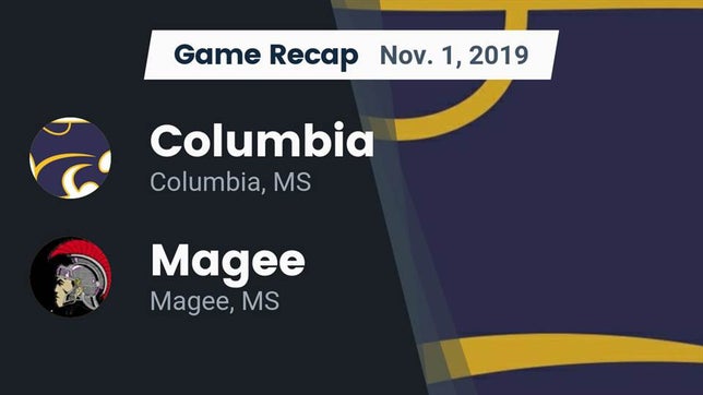 Watch this highlight video of the Columbia (MS) football team in its game Recap: Columbia  vs. Magee  2019 on Nov 1, 2019