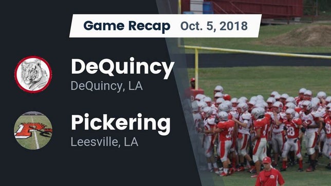Watch this highlight video of the DeQuincy (LA) football team in its game Recap: DeQuincy  vs. Pickering  2018 on Oct 5, 2018