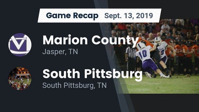 Watch this highlight video of the Marion County (Jasper, TN) football team in its game Recap: Marion County  vs. South Pittsburg  2019 on Sep 13, 2019
