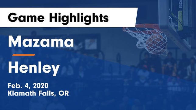 Watch this highlight video of the Mazama (Klamath Falls, OR) girls basketball team in its game Mazama  vs Henley  Game Highlights - Feb. 4, 2020 on Feb 4, 2020