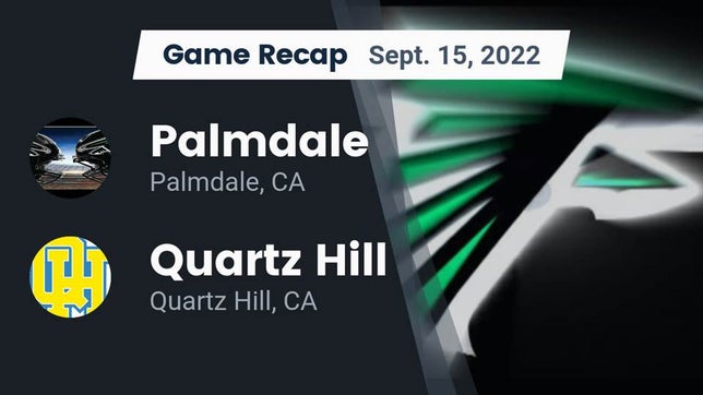Watch this highlight video of the Palmdale (CA) football team in its game Recap: Palmdale  vs. Quartz Hill  2022 on Sep 15, 2022