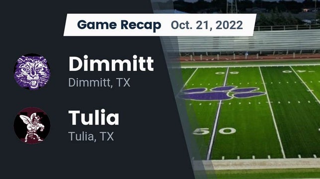 Watch this highlight video of the Dimmitt (TX) football team in its game Recap: Dimmitt  vs. Tulia  2022 on Oct 21, 2022