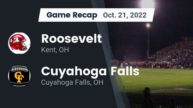 Watch this highlight video of the Roosevelt (Kent, OH) football team in its game Recap: Roosevelt  vs. Cuyahoga Falls  2022 on Oct 21, 2022