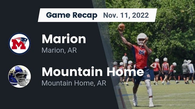 Watch this highlight video of the Marion (AR) football team in its game Recap: Marion  vs. Mountain Home  2022 on Nov 11, 2022