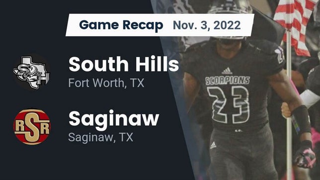 Watch this highlight video of the South Hills (Fort Worth, TX) football team in its game Recap: South Hills  vs. Saginaw  2022 on Nov 3, 2022