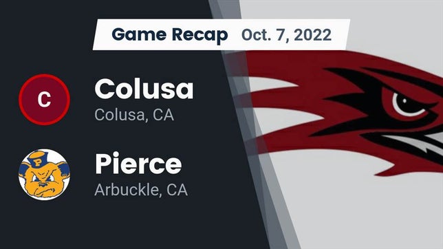 Watch this highlight video of the Colusa (CA) football team in its game Recap: Colusa  vs. Pierce  2022 on Oct 7, 2022