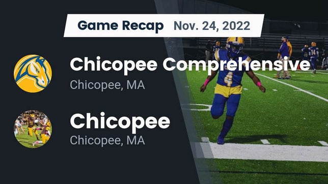 Watch this highlight video of the Chicopee Comp (Chicopee, MA) football team in its game Recap: Chicopee Comprehensive  vs. Chicopee  2022 on Nov 24, 2022
