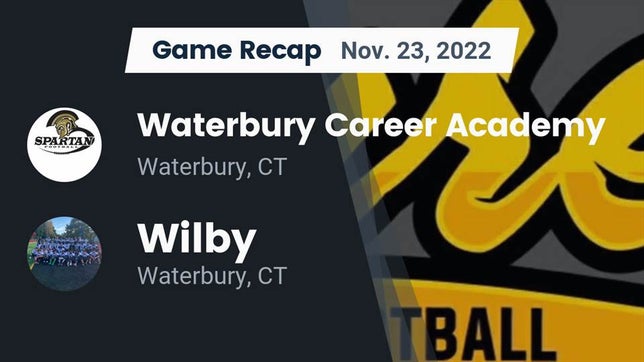 Watch this highlight video of the Waterbury Career Academy (Waterbury, CT) football team in its game Recap: Waterbury Career Academy vs. Wilby  2022 on Nov 23, 2022