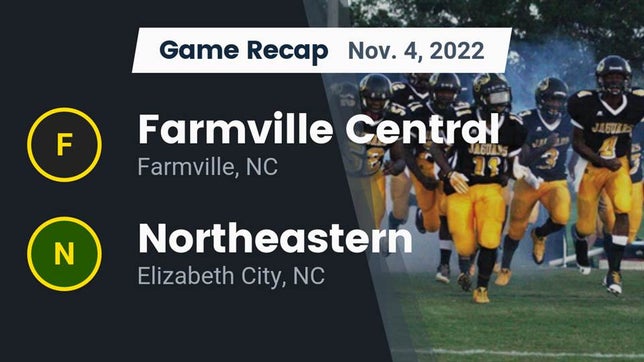 Watch this highlight video of the Farmville Central (Farmville, NC) football team in its game Recap: Farmville Central  vs. Northeastern  2022 on Nov 4, 2022
