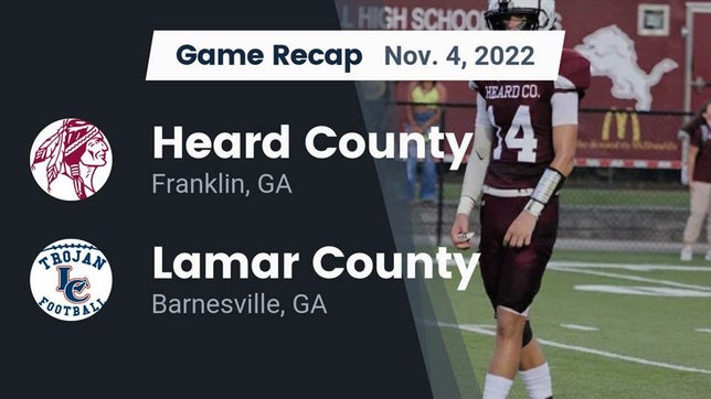 Watch this highlight video of the Heard County (Franklin, GA) football team in its game Recap: Heard County  vs. Lamar County  2022 on Nov 4, 2022