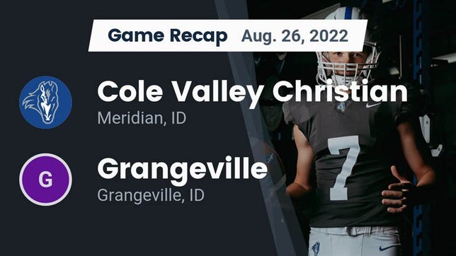 Watch this highlight video of the Cole Valley Christian (Meridian, ID) football team in its game Recap: Cole Valley Christian  vs. Grangeville  2022 on Aug 27, 2022