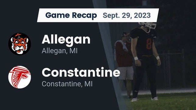 Watch this highlight video of the Allegan (MI) football team in its game Recap: Allegan  vs. Constantine  2023 on Sep 29, 2023